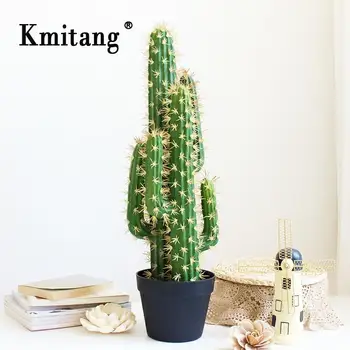 

40cm Tropical Plants Large Artificial Cactus Tree Indoor Fake Succulent Plant Branches Plastic Desert Thorn Ball For Home Decor