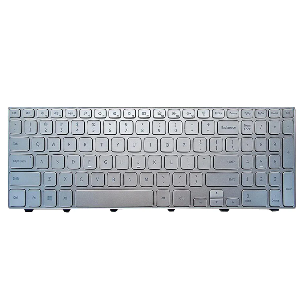 Replacement US English Layout Laptop Keyboard with Backlit/Backlight High Quality for Dell Inspiron 15-7000 7537, Silver Replacement US English Layout Laptop Keyboard with Backlit/Backlight High Quality for Dell Inspiron 15-7000 7537, Silver