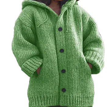 2020 Autumn And Winter Explosions Solid Color Women Hooded Sweater Temperament Commuter Warmth Mid-length Slim Girl Button Coat
2020 Autumn And Winter Explosions Solid Color Women Hooded Sweater Temperament Commuter Warmth Mid-length Slim Girl Button Coat