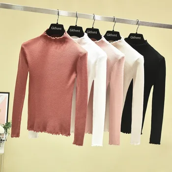 2020 Sexy Knitted Pullovers Pink White Turtleneck Ruched Women Sweater High Elastic Solid Fall Winter Fashion Sweater Women Slim
2020 Sexy Knitted Pullovers Pink White Turtleneck Ruched Women Sweater High Elastic Solid Fall Winter Fashion Sweater Women Slim