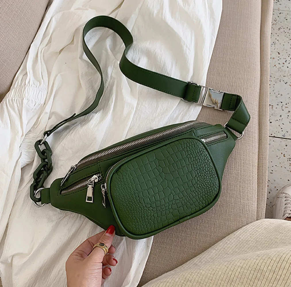 Fashion Stone Pattern PU Leather Chain Waist Bag Bananka Bag on A Belt Leisure Fanny Pack Women Satchel Belly Band Belt Bag Sac
Fashion Stone Pattern PU Leather Chain Waist Bag Bananka Bag on A Belt Leisure Fanny Pack Women Satchel Belly Band Belt Bag Sac