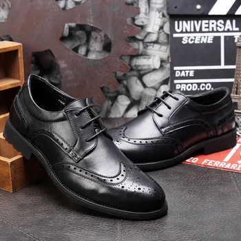Men Shoes Business Formal Leather Shoes Genuine Leather Brogues Dress Shoes Carved Wing Tip Lace-up Round Toe Derby Shoes
Men Shoes Business Formal Leather Shoes Genuine Leather Brogues Dress Shoes Carved Wing Tip Lace-up Round Toe Derby Shoes