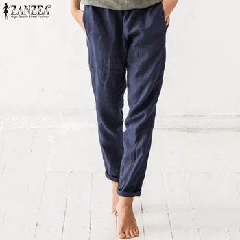 2020 ZANZEA Pants Women Autumn Summer Casual Long Trouser Cotton Pockets Pantalon Plus Size Elastic Waist Vintage Pant 5xl Femme
2020 ZANZEA Pants Women Autumn Summer Casual Long Trouser Cotton Pockets Pantalon Plus Size Elastic Waist Vintage Pant 5xl Femme