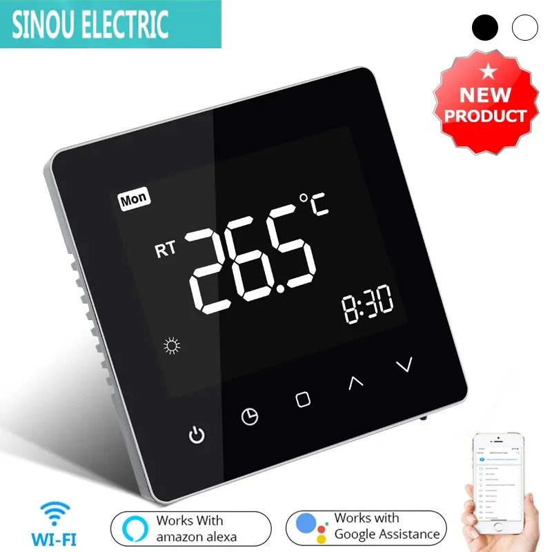 WiFi Smart Thermostat Temperature Controller for Water / Electric Floor Heater Water / Gas Boiler Works With Alexa Google Home
WiFi Smart Thermostat Temperature Controller for Water / Electric Floor Heater Water / Gas Boiler Works With Alexa Google Home