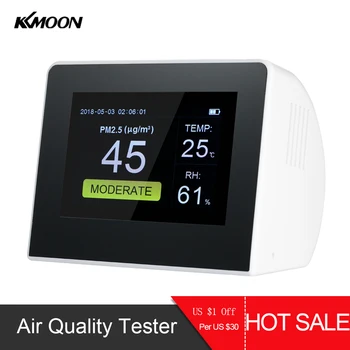 Indoor/Outdoor Digital Air Quality Monitor Gas Detector PM2.5/ HCHO/TVOC Tester CO2 Meter Monitor Gas Analyzer
Indoor/Outdoor Digital Air Quality Monitor Gas Detector PM2.5/ HCHO/TVOC Tester CO2 Meter Monitor Gas Analyzer