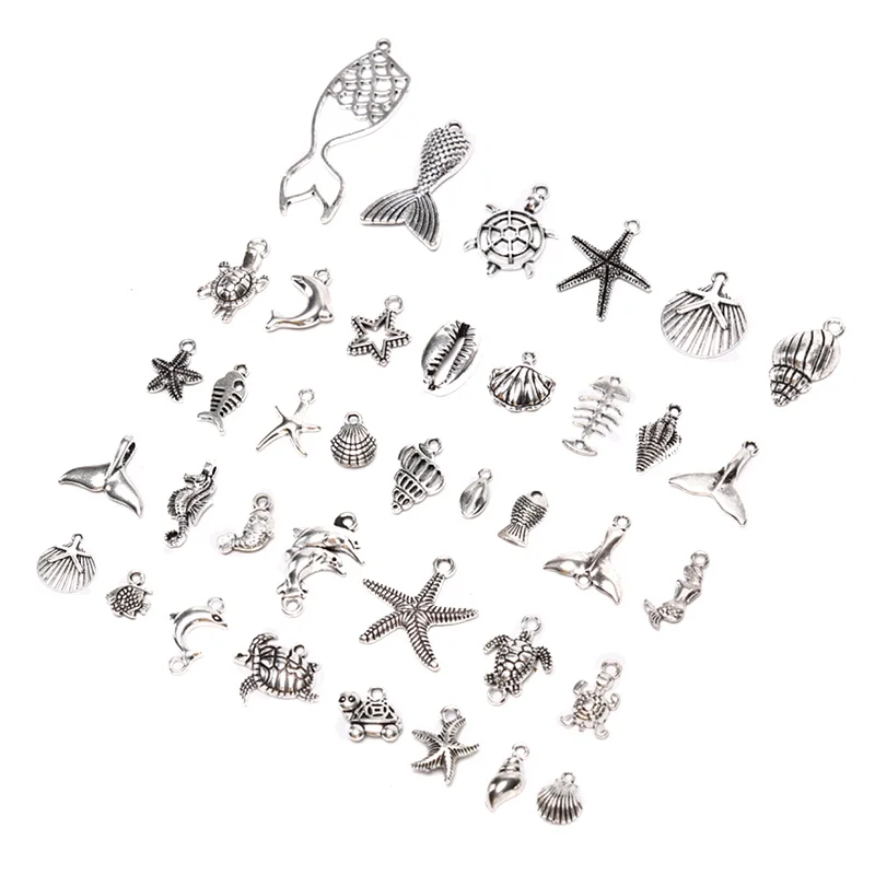 NEW 40Pcs/Set Mixed Vintage Sea Animal Charms Seahorse Shell Starfishes Pendant DIY Craft Jewelry Findings For Women Men
NEW 40Pcs/Set Mixed Vintage Sea Animal Charms Seahorse Shell Starfishes Pendant DIY Craft Jewelry Findings For Women Men