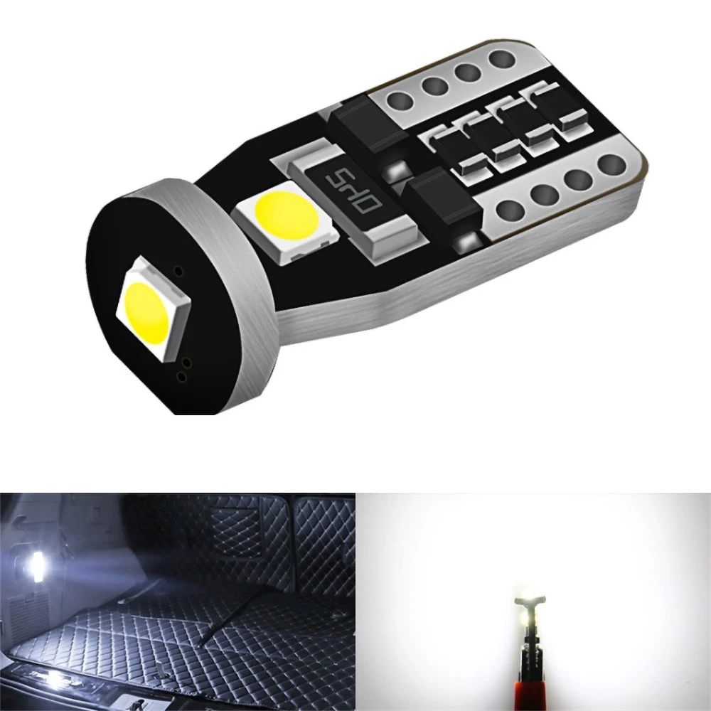 СВЕТОДИОДНЫЕ Лампы Canbus T10 Led W5W 168 194 6000K, белые сигнальные ...