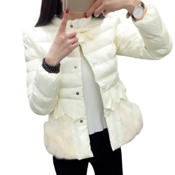 Rabbit Fur Parkas Stand Neck Front Bow Puffer Jacket Women Quilted Frill Slim Cute Winter Short Down Jacket Real Fur Trim Parka
Rabbit Fur Parkas Stand Neck Front Bow Puffer Jacket Women Quilted Frill Slim Cute Winter Short Down Jacket Real Fur Trim Parka