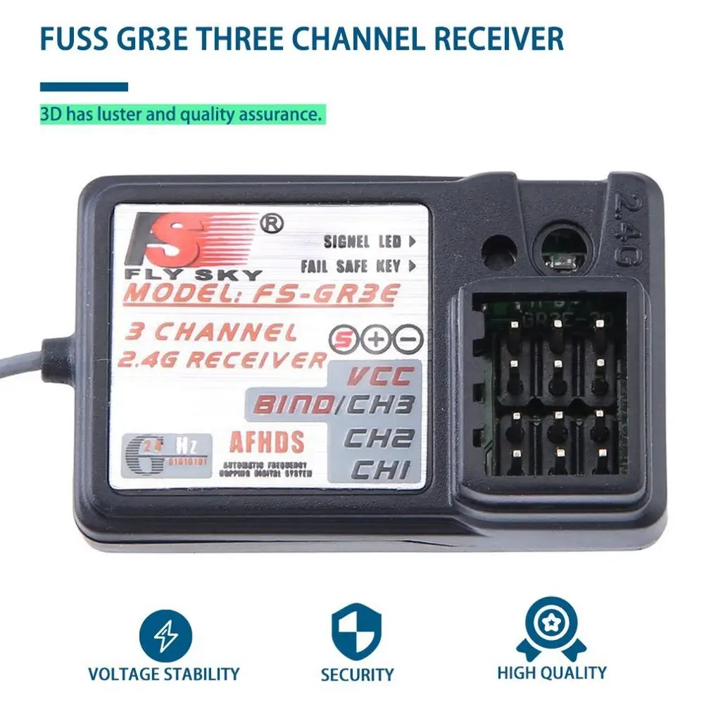 FS-GR3E 2.4HZ 3 Channel Receiver with Failsafe GT3B GR3C Upgrade for RC Car Truck Boat GT3 GT2 Transmitter
FS-GR3E 2.4HZ 3 Channel Receiver with Failsafe GT3B GR3C Upgrade for RC Car Truck Boat GT3 GT2 Transmitter