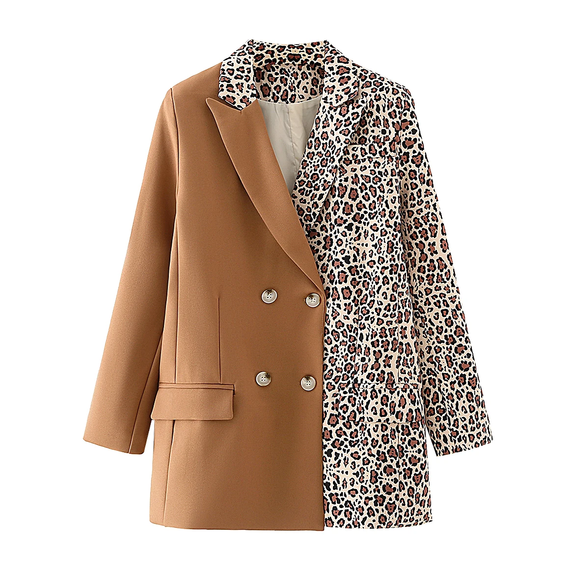 Solid Patchwork Leopard Elegant Women Blazer Oversize Chic Pockets Jacket Double Breasted Office Lady Work Coat Outwear
Solid Patchwork Leopard Elegant Women Blazer Oversize Chic Pockets Jacket Double Breasted Office Lady Work Coat Outwear