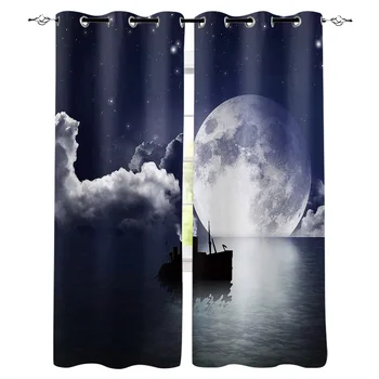The Moon Illuminate Ships Ocean Window Curtains Living Room Kitchen Curtains for Bedroom Left and Right Biparting Open Curtains
The Moon Illuminate Ships Ocean Window Curtains Living Room Kitchen Curtains for Bedroom Left and Right Biparting Open Curtains