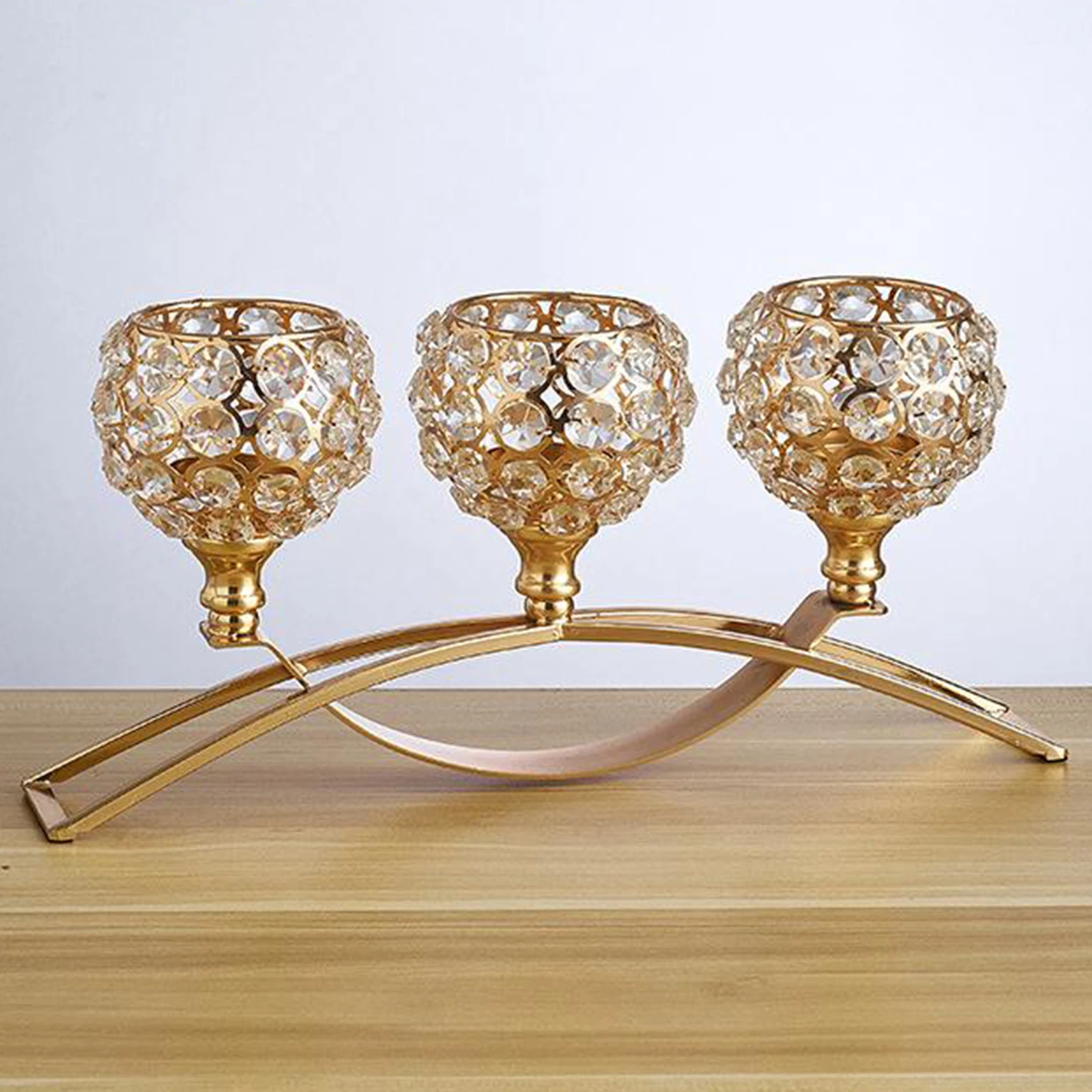3 Arms Candelabras Crystal Candle Holders Candlesticks Ornament Table Centerpieces for Wedding Dinning Room