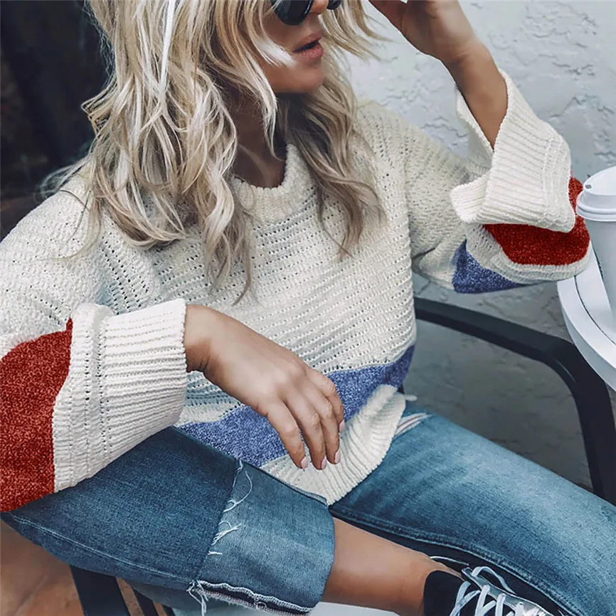 Loose Casual Thin Sweater Ladies Fashion Short Knit Sweater Autumn And Winter Color Striped Sweater Blusa de Frio Feminina
Loose Casual Thin Sweater Ladies Fashion Short Knit Sweater Autumn And Winter Color Striped Sweater Blusa de Frio Feminina
