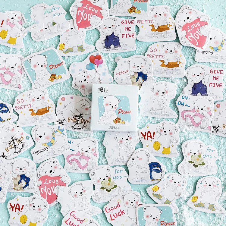 Mohamm White Bear Series Kawaii Cute Sticker Custom Stickers Diary Stationery 45 pcs
Mohamm White Bear Series Kawaii Cute Sticker Custom Stickers Diary Stationery 45 pcs