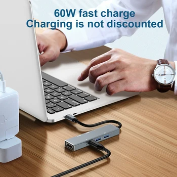 USB C Hub Aluminum Alloy PD Charging Port With 4K 6 In 1 5Gpbs Portable Type C To HDMI Expander Universal Adapter Home Office
USB C Hub Aluminum Alloy PD Charging Port With 4K 6 In 1 5Gpbs Portable Type C To HDMI Expander Universal Adapter Home Office