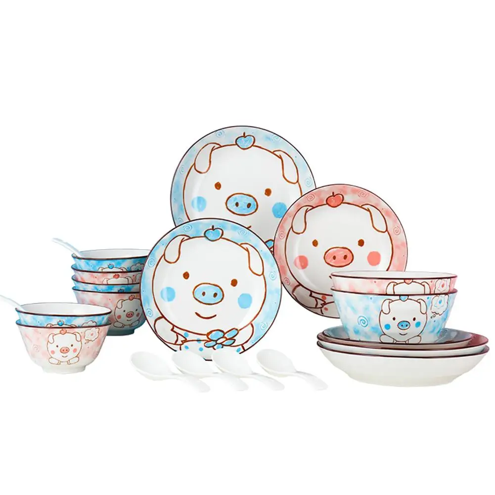 Adeeing 20pcs/set Dinnerware Ceramic Tableware Set Cute Pig Pattern Dishes Bowls Spoons Set
Adeeing 20pcs/set Dinnerware Ceramic Tableware Set Cute Pig Pattern Dishes Bowls Spoons Set