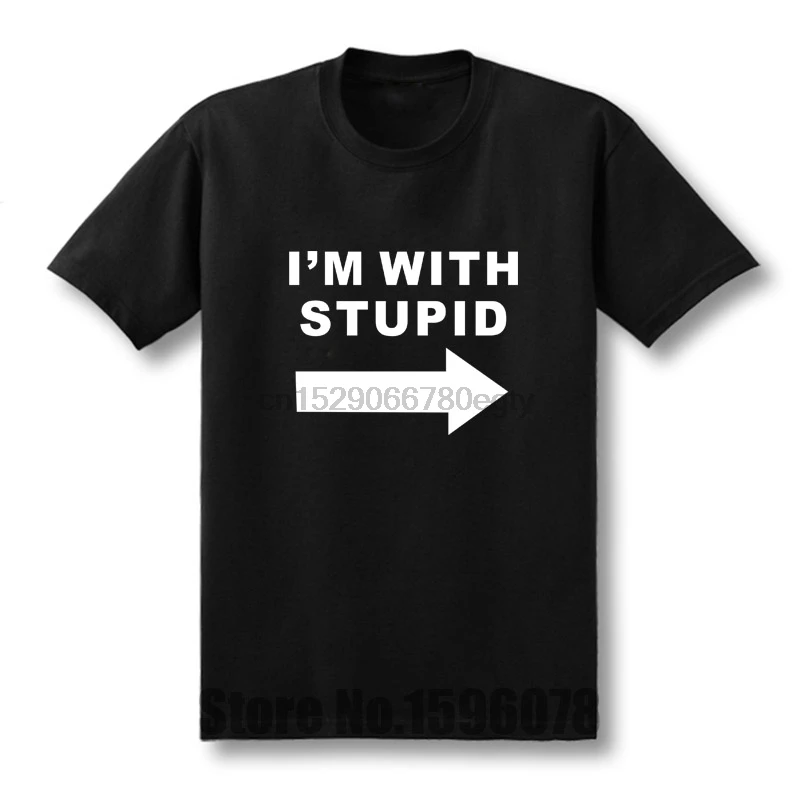 Funny IM WITH STUPID T Shirt men Custom Pattern cotton Short Sleeve man Joke Slogan Rude Present T-shirt casual
Funny IM WITH STUPID T Shirt men Custom Pattern cotton Short Sleeve man Joke Slogan Rude Present T-shirt casual