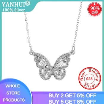 YANHUI New Design Original 925 Silver Butterfly Necklace for Women Girls Charming Butterflies Pendant Choker Necklaces Jewelry
YANHUI New Design Original 925 Silver Butterfly Necklace for Women Girls Charming Butterflies Pendant Choker Necklaces Jewelry