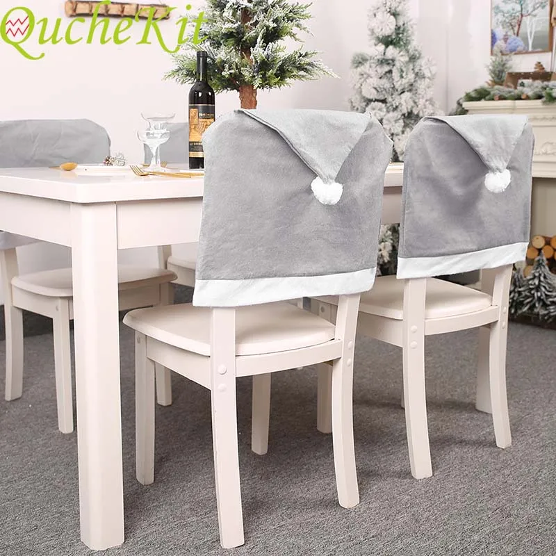Gray Christmas Hat Chairs Cover Non-woven Christmas Chair Cap Banquet Party Seat Case Christmas Decoration Supplies For Kitchen 
Gray Christmas Hat Chairs Cover Non-woven Christmas Chair Cap Banquet Party Seat Case Christmas Decoration Supplies For Kitchen