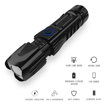 XHP90 telescopic zoom USB charging input and output with pen clip with safety hammer glare flashlight
XHP90 telescopic zoom USB charging input and output with pen clip with safety hammer glare flashlight