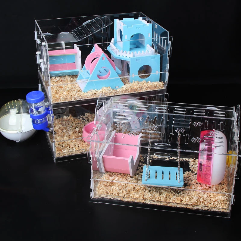 Tray-style Hamster House Acrylic Double-layer Oversized Villa Package Guinea Pig Cage Transparent Small Pet Feeding Box
Tray-style Hamster House Acrylic Double-layer Oversized Villa Package Guinea Pig Cage Transparent Small Pet Feeding Box