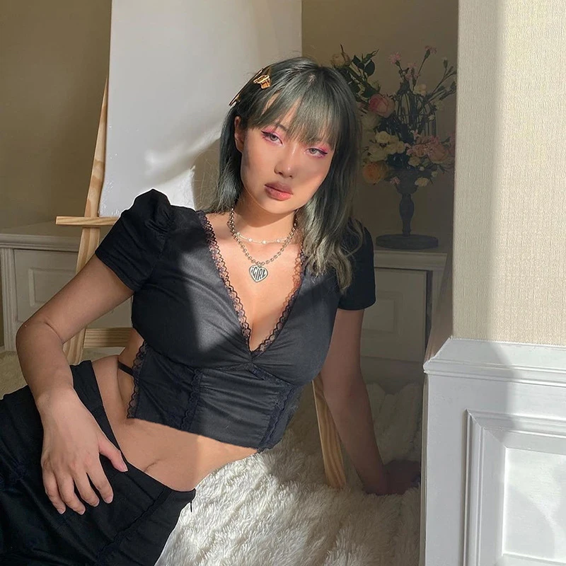 FREE SHIPPING Black Sexy Lace Crop Tops Bodycon JKP4359 FREE SHIPPING Black Sexy Lace Crop Tops Bodycon JKP4359