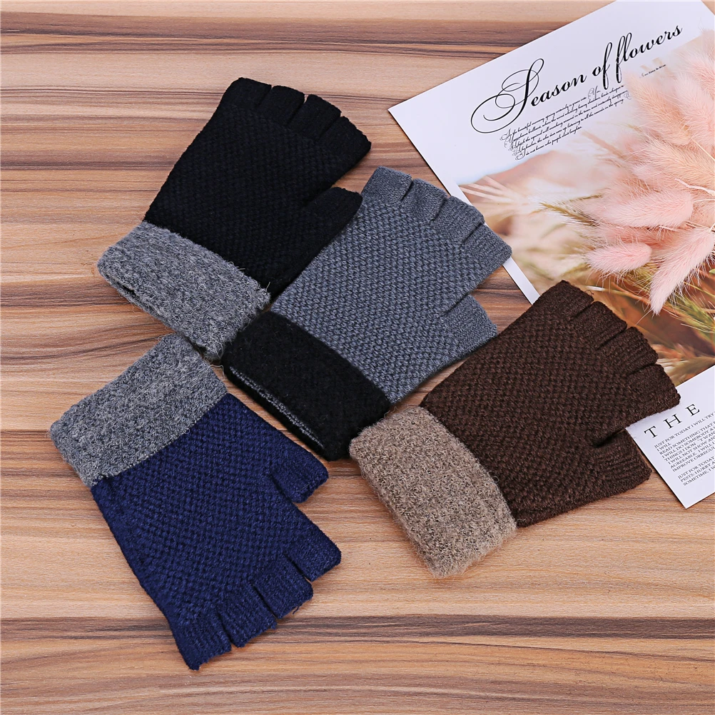 1Pair Men Winter Autumn Fingerless Gloves Warm Soft Stretch Mittens Crochet Kitted Guantes Solid Color Gloves Birthday Gifts
1Pair Men Winter Autumn Fingerless Gloves Warm Soft Stretch Mittens Crochet Kitted Guantes Solid Color Gloves Birthday Gifts
