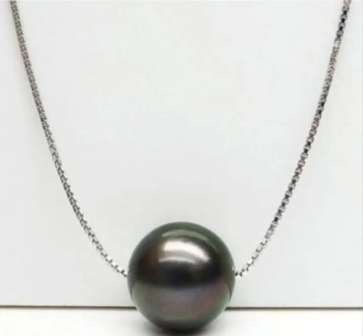 

Лидер продаж, ожерелье с подвеской из натурального черного жемчуга в Южном море, 10-11 мм