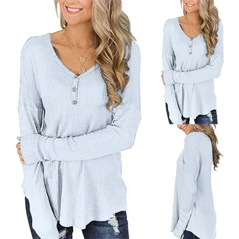 Blouse Women Shirt Casual Long Sleeve Button Down Loose Solid V Neck Shirt Bottom Blouse Slim Women Tops блузка женская Z4
Blouse Women Shirt Casual Long Sleeve Button Down Loose Solid V Neck Shirt Bottom Blouse Slim Women Tops блузка женская Z4