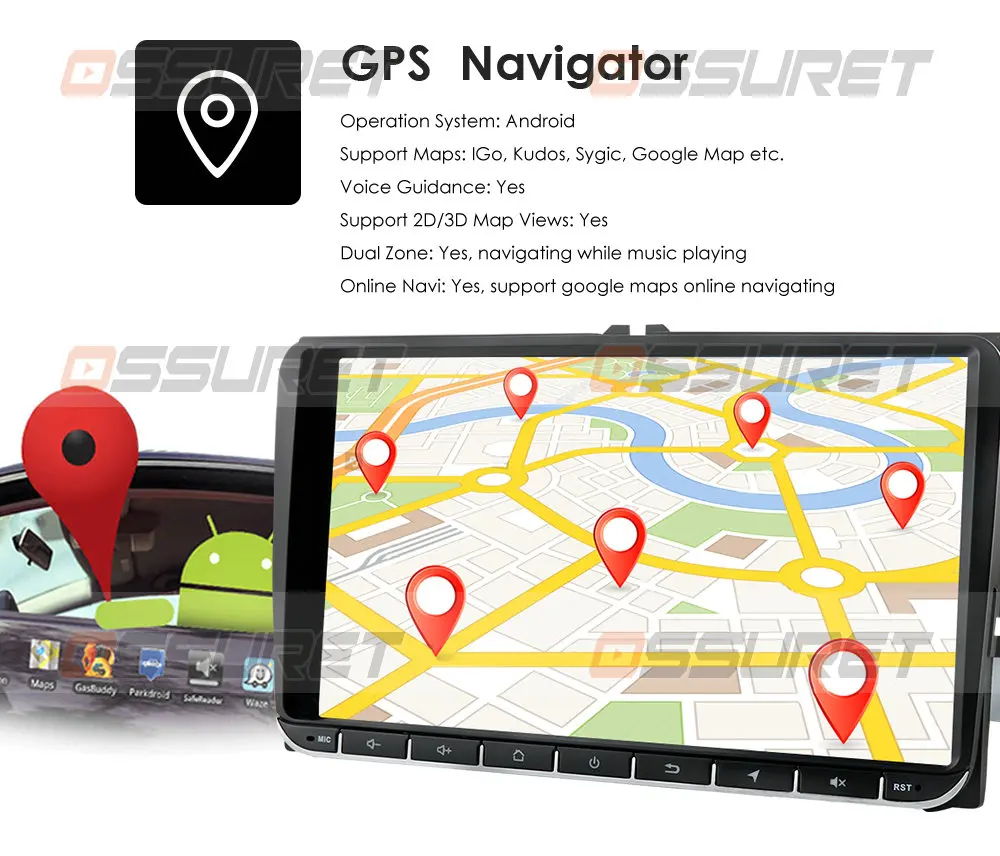 Автомагнитола 2DIN 9 дюймов Android для VW Polo Golf Passat B6 Tiguan TOURAN Skoda Octavia SCIROCCO CADDY GPS Navi