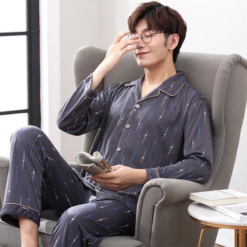 Men Pajama Sets Lapel Cardigan Homewear Comfy Casual Cotton Sleepwear Long Sleeve Pants Nighties with Pocket Pajamas Men
Men Pajama Sets Lapel Cardigan Homewear Comfy Casual Cotton Sleepwear Long Sleeve Pants Nighties with Pocket Pajamas Men