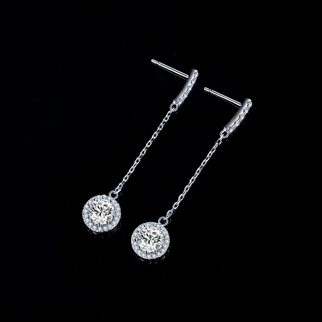 BOEYCJR 925 Silver 1ct F Color Moissanite VVS Fine Jewelry Long Drop Earrings For Women Gift
BOEYCJR 925 Silver 1ct F Color Moissanite VVS Fine Jewelry Long Drop Earrings For Women Gift