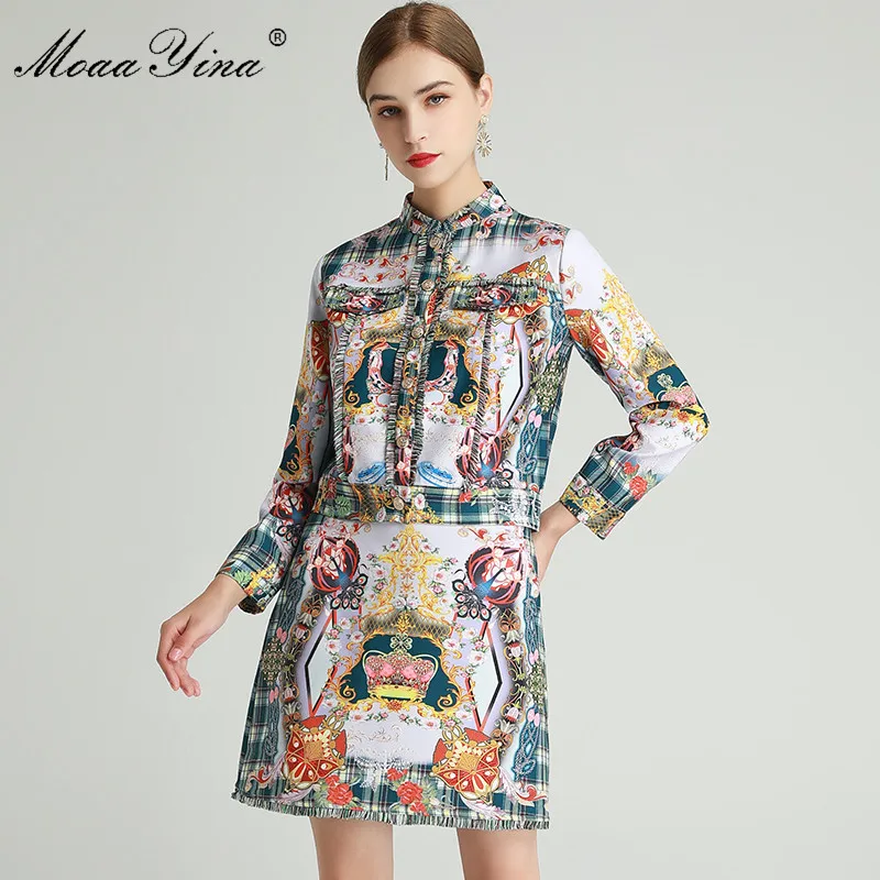 MoaaYina Fashion Set Spring Women's Long sleeve Tassel Single-breasted Tops+Short skirt Indie Folk Print Two-piece sets
MoaaYina Fashion Set Spring Women's Long sleeve Tassel Single-breasted Tops+Short skirt Indie Folk Print Two-piece sets