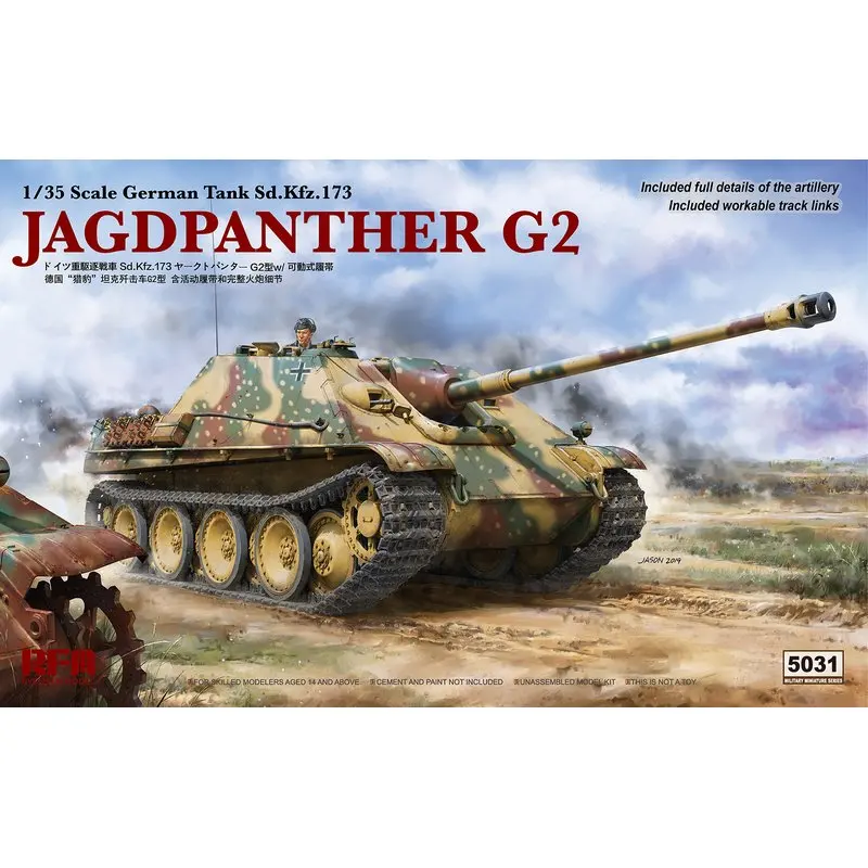 RYEFIELD MODEL RFM RM-5031 1/35 German Sd.Kfz.173 Jagdpanther G2 - Scale Model Kit
RYEFIELD MODEL RFM RM-5031 1/35 German Sd.Kfz.173 Jagdpanther G2 - Scale Model Kit