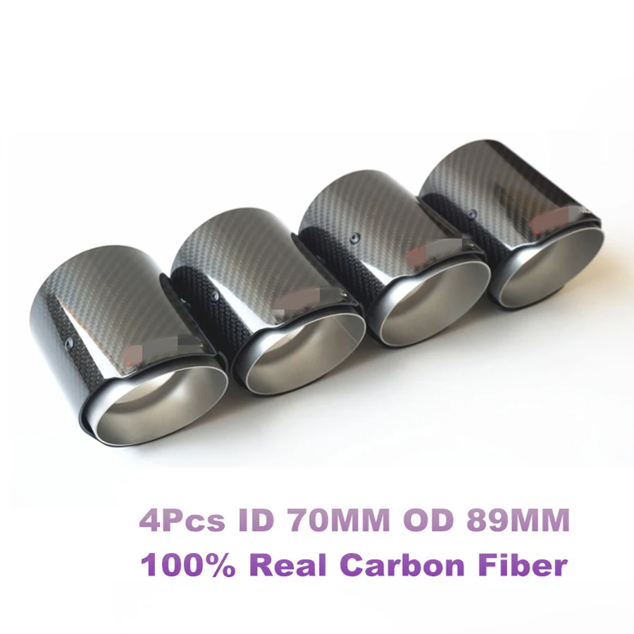 4Pcs Carbon Fiber Car Exhaust Tips Muffler Stainless Steel Glossy Black 115mm Short Type Inlet 70mm Outlet 89mm
4Pcs Carbon Fiber Car Exhaust Tips Muffler Stainless Steel Glossy Black 115mm Short Type Inlet 70mm Outlet 89mm
