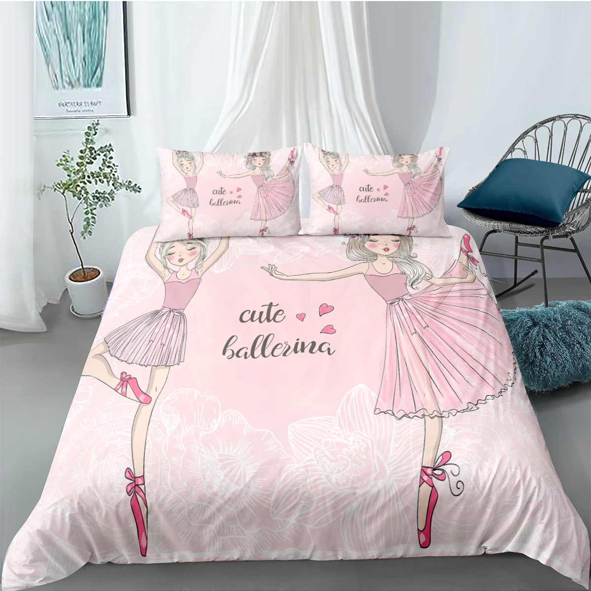 Ballet Dancing Girl Duvet Cover Lovely Little Ballerinas Girl Bedding Set 135 Pink Quilt Sheet Princess Bed Single Home Textiles
Ballet Dancing Girl Duvet Cover Lovely Little Ballerinas Girl Bedding Set 135 Pink Quilt Sheet Princess Bed Single Home Textiles