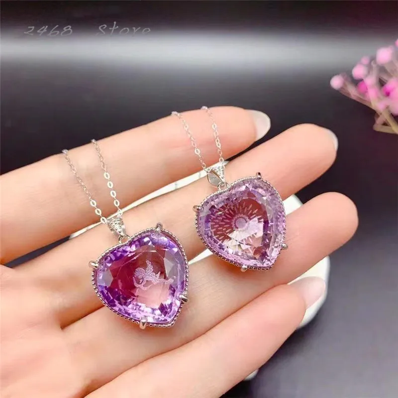 New style 925 silver inlaid natural amethyst pendant, confession gift, exquisitely crafted, gorgeous and noble
New style 925 silver inlaid natural amethyst pendant, confession gift, exquisitely crafted, gorgeous and noble