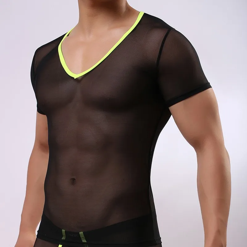 Summer-2016-Fashion-Man-Sexy-Mesh-Transparent-Compression-T-Shirts-Gay-Fitness-Ultra-thin-Quick-dry (3)