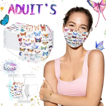 Printed Butterfly Mask 50PCS Breathable Protective Filter Face Mask 3-Ply Ear Loop Mouth Cover Mask Mascarillas Fast Delievry#
Printed Butterfly Mask 50PCS Breathable Protective Filter Face Mask 3-Ply Ear Loop Mouth Cover Mask Mascarillas Fast Delievry#
