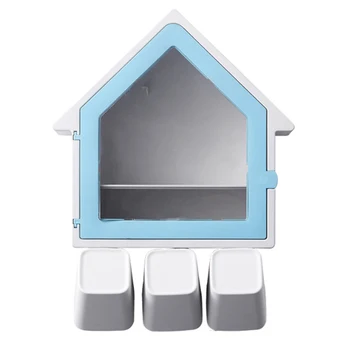 House Shape Toothbrush Holder Wall-Mounted Double-deck Storage Rack Cup Holder with 3 Brushing Cups Bathroom Accessories Set
House Shape Toothbrush Holder Wall-Mounted Double-deck Storage Rack Cup Holder with 3 Brushing Cups Bathroom Accessories Set