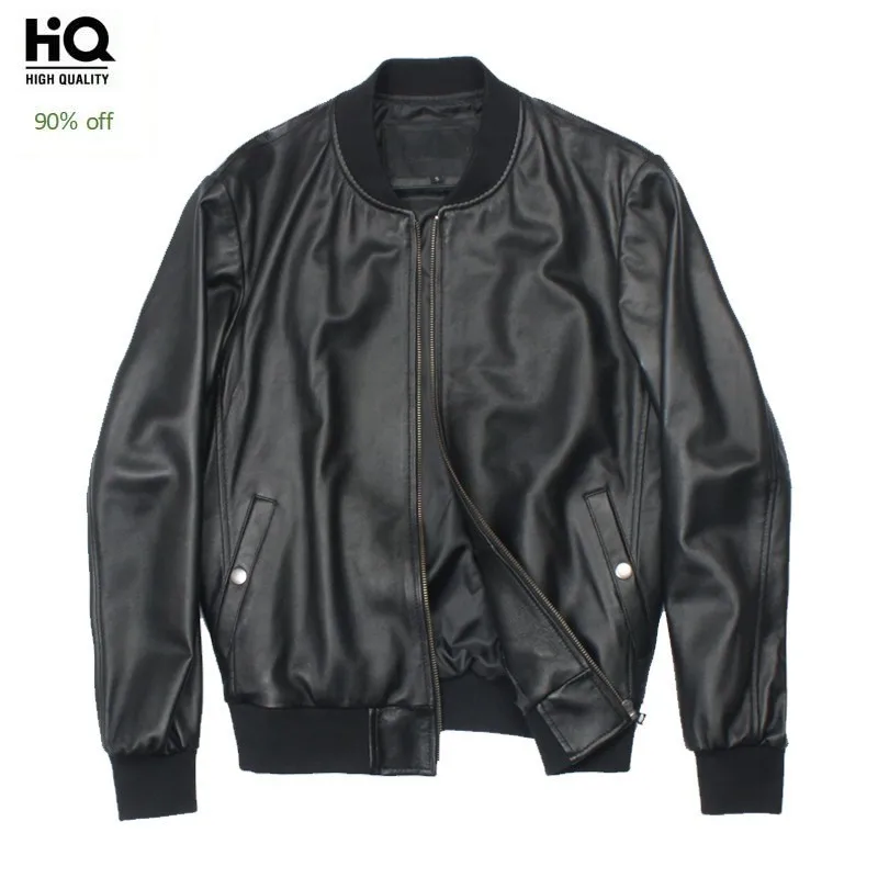Spring Autumn Mens Sheepskin Genuine Leather Jacket Short Stand Collar Windproof Bomber Jacket Unisex Outwear Coat Biker Jackets
Spring Autumn Mens Sheepskin Genuine Leather Jacket Short Stand Collar Windproof Bomber Jacket Unisex Outwear Coat Biker Jackets
