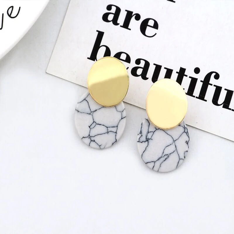 Women Earrings New Korean Version of Hot Selling Simple Geometric Personalized Marble Pattern Circle Earrings Female
Women Earrings New Korean Version of Hot Selling Simple Geometric Personalized Marble Pattern Circle Earrings Female
