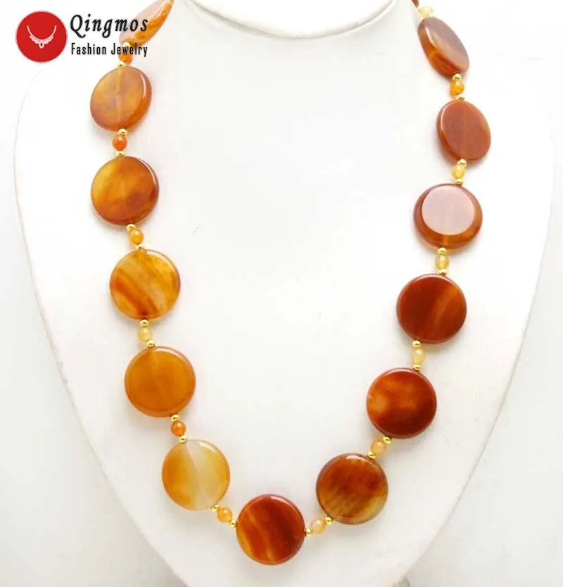 Qingmos 28mm Coin Round Natural Red Agate Pendant Necklace for Women with Natural Red Jades Stone Long Necklace 20" Jewelry
Qingmos 28mm Coin Round Natural Red Agate Pendant Necklace for Women with Natural Red Jades Stone Long Necklace 20" Jewelry