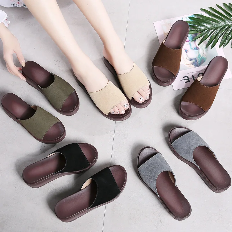 Platform Sandals New Style Summer Korean-style Slanted Heel Sandals Outer Wear A- line Sandals 2019 Thick Bottomed Slipper Women
Platform Sandals New Style Summer Korean-style Slanted Heel Sandals Outer Wear A- line Sandals 2019 Thick Bottomed Slipper Women