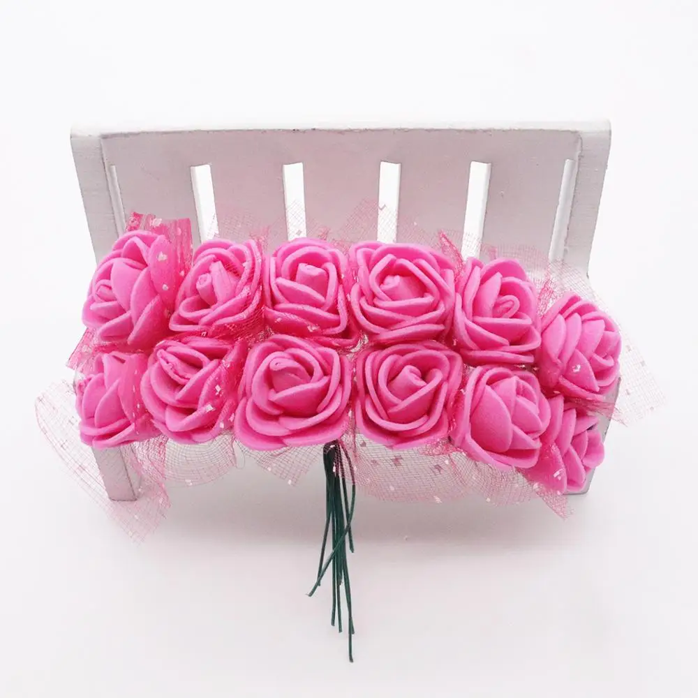 36/72/144 шт. 2 см мини ПЭ пенопластовые розы искусственные цветы для дома свадьбы