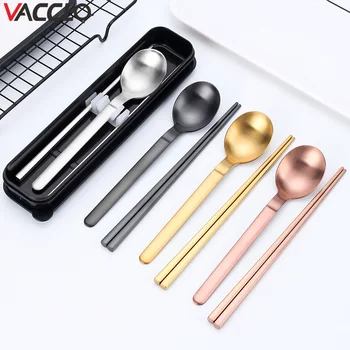 Vacclo 2pcs Tableware Set 304 Stainless Steel Spoon Chopsticks Portable Tableware Travel Outdoor Set Dinnerware Cutlery With Box
Vacclo 2pcs Tableware Set 304 Stainless Steel Spoon Chopsticks Portable Tableware Travel Outdoor Set Dinnerware Cutlery With Box