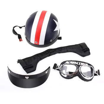 Vintage Motorcycle Half Open Face Helmet With Detachable Visor Scarf Goggle User Friendly Fabric Lining Comfortable To Use
Vintage Motorcycle Half Open Face Helmet With Detachable Visor Scarf Goggle User Friendly Fabric Lining Comfortable To Use