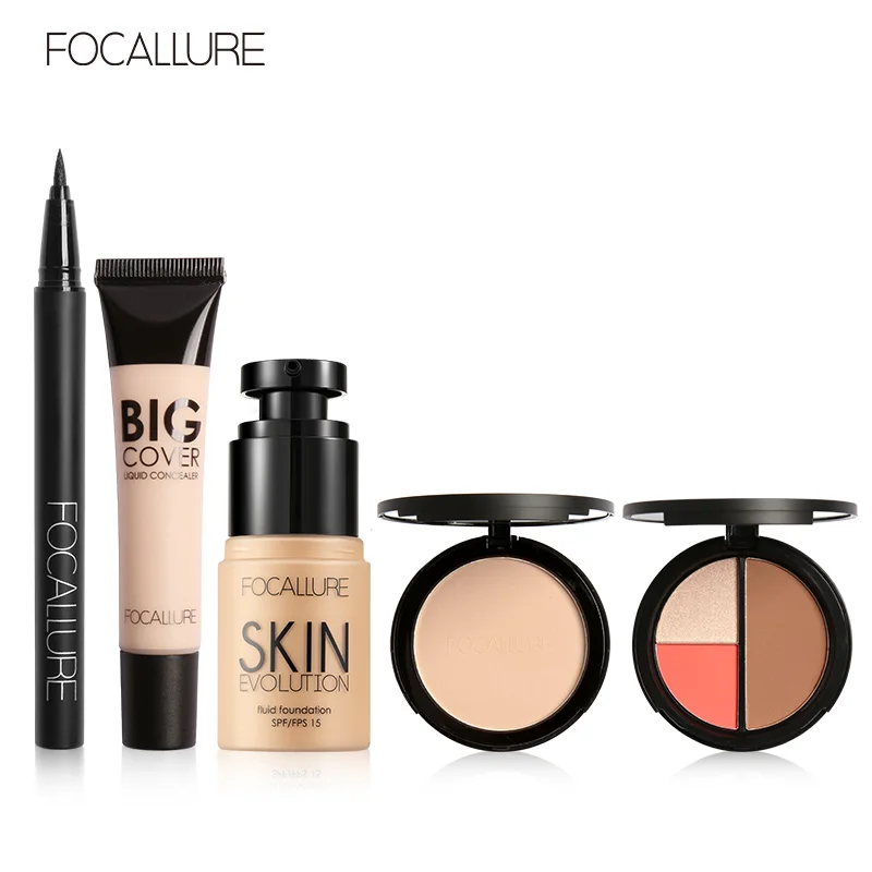 FOCALLURE 5PCS Face Makeup Set Waterproof Eyeliner Liquid Foundation Full coverage Concealer Blusher Long-lasting Press Powder
FOCALLURE 5PCS Face Makeup Set Waterproof Eyeliner Liquid Foundation Full coverage Concealer Blusher Long-lasting Press Powder