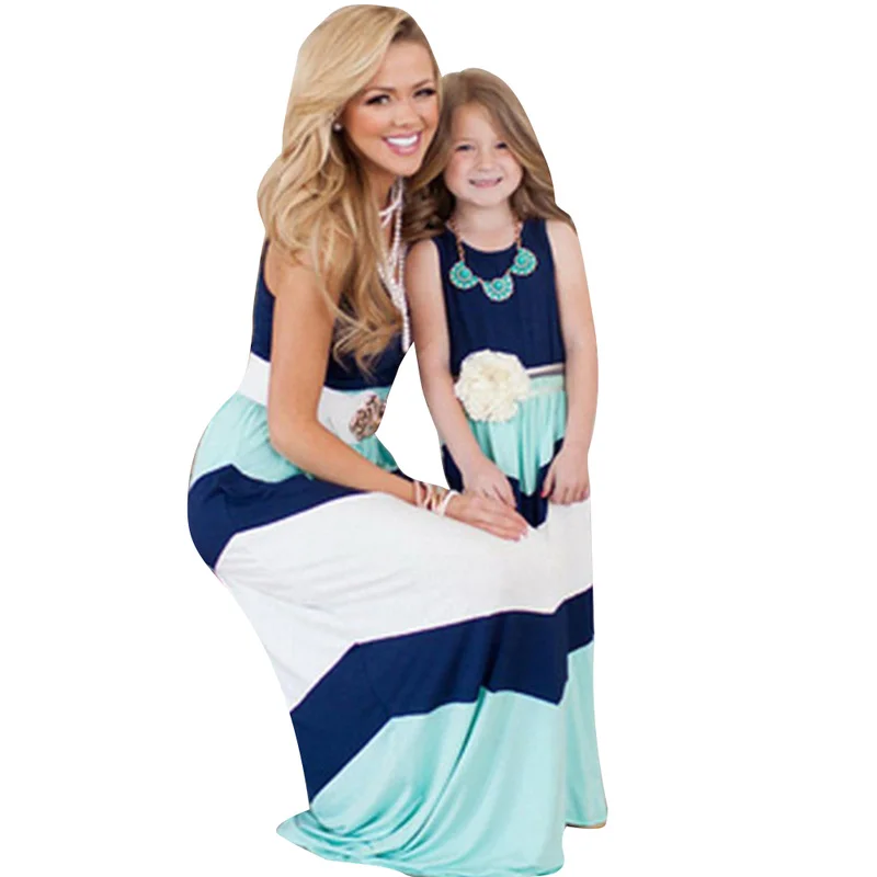Family Look Mommy and Daughter Matching Clothes Striped Dress Sleeveless Tank Dress Family Clothing Mommy and Me Dresses Casual 
Family Look Mommy and Daughter Matching Clothes Striped Dress Sleeveless Tank Dress Family Clothing Mommy and Me Dresses Casual