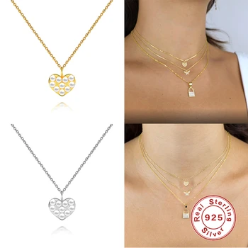 Solid 925 Sterling Silver Korean INS Cute Pearl Love Heart Pendant Necklace Collares For Lovers' Girls Woman Necklaces Jewelry
Solid 925 Sterling Silver Korean INS Cute Pearl Love Heart Pendant Necklace Collares For Lovers' Girls Woman Necklaces Jewelry